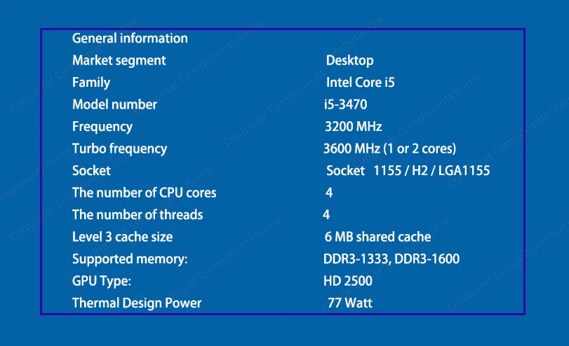Original intel Core I5 3470 I5 3470 3,2 GHz Quad-Core LGA 1155 L3 Cache 6MB Desktop CPU Original intel Core I5 3470 I5 3470 3,2 GHz Quad-Core LGA 1155 L3 Cache 6MB Desktop CPU