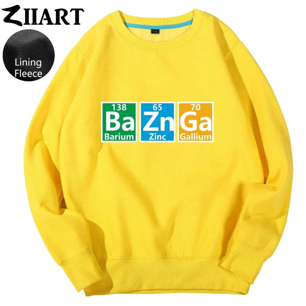 

Bazinga Periodic Table Elements Green Sky Blue Yellow Couple Clothes Woman teenager Girl Fleece Pullover Sweatshirts ZIIART
