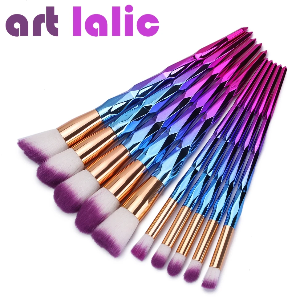 

Artlalic 10Pcs Makeup Brushes Set Professional Blusher Foundation Eye Shadow Powder Cosmetic Tools Kit Function Brush
