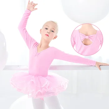 

Kids Girls Ballet Tutu Dress Ballet Dance Costumes Back Bowknot Gymnastics Swimsuit Tulle Skirted Leotards For Dancing