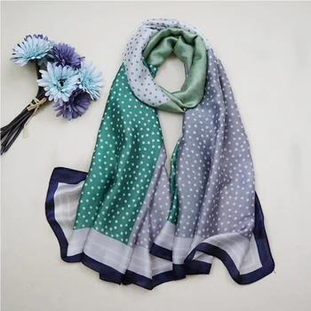 

Girls Spring Fashion Scarves Shawl High Quality Dots Print Wrap scarf women Luxury Imitation Silk Scarf pashmina bufanda mujer