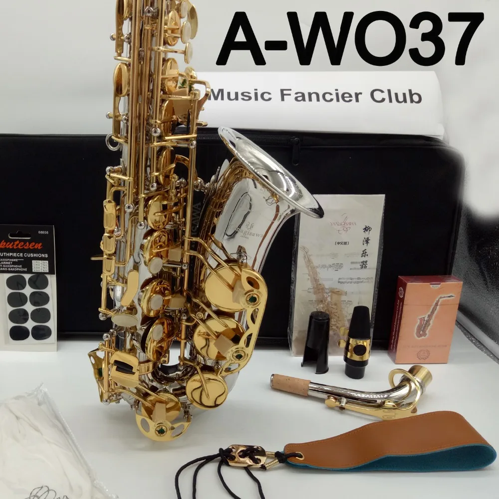 

Brand New YANAGISAWA Alto Saxophone A-WO37 Nickel Plated Gold Key Professional Alto Sax With Case Reeds Neck Mouthpiece