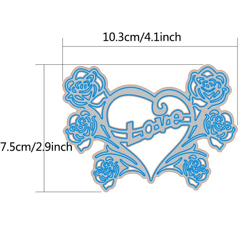 Вырубные штампы с сердечками и розой для скрапбукинга, вырубные штампы для самостоятельного изготовления открыток, украшение для альбома happy Mother's day - Цвет: Pop up dies