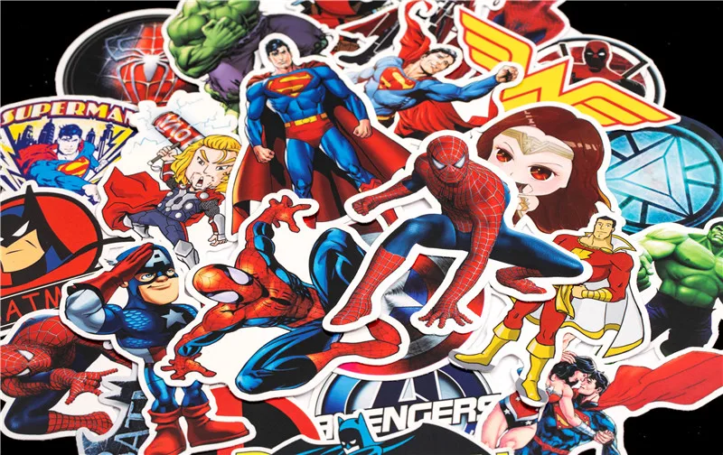 Super Hero Stickers Funny JDM Kids Toy Sticker for DIY Luggage Laptop Skateboard Motorcycle Car Phone Bedroom Sticke (6)