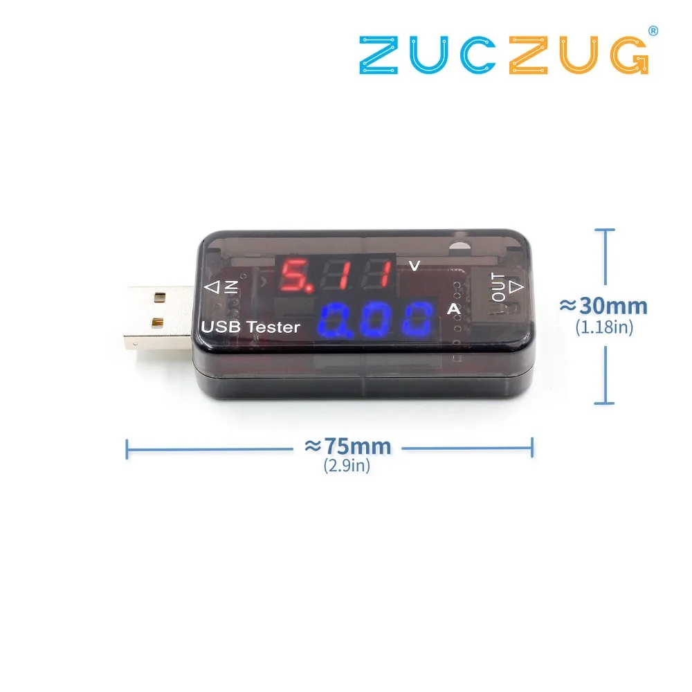 

USB Charger Tester Double Row Shows USB Current Voltage Charging Detector Mobile Power Current and Voltmeter Ammeter Voltage