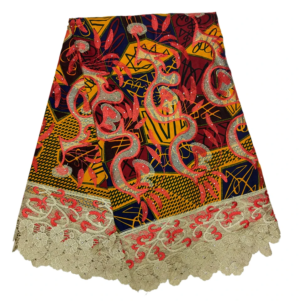 

LBLLW-13 New arrive !High quality African wax lace fabric for dress making 6 yards