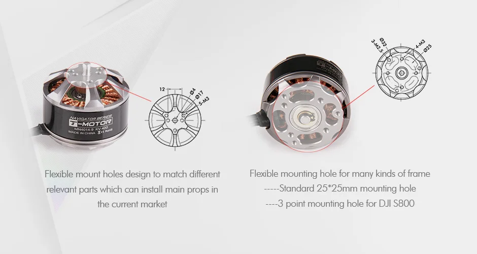 T-двигатель высокая производительность MN4014 KV400 Outrunner бесщеточный двигатель для гексакоптера/мультикоптера