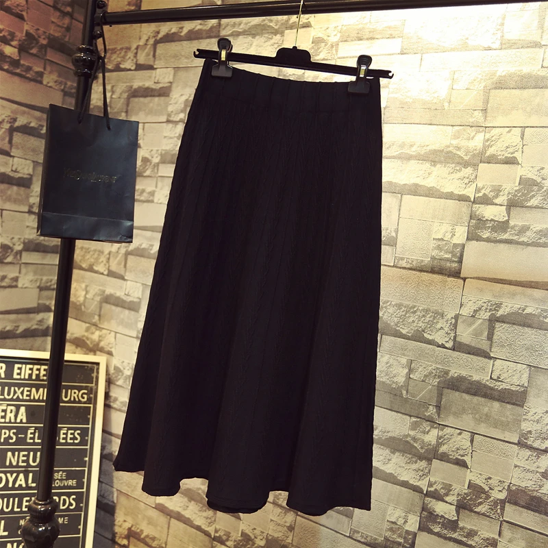 Beiyingni корейский Elagant высокая талия юбки для женщин плиссированные Трикотажные серый коричневый черная юбка сплошной цвет рабочая одежда Saias Mujer Faldas