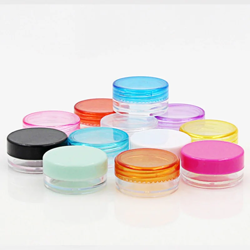 

New 10 Pcs Random Color Plastic Cosmetic Box Empty Jar Nail Art Cosmetic Storage Cord Round Bottle 5g Makeup Transparent Pots BS