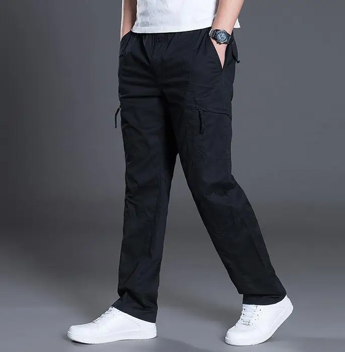Новые весенние летние мужские свободные брюки 5 цветов тонкие хлопковые брюки для отдыха L-6XL мужские брюки комбинезоны высокого качества