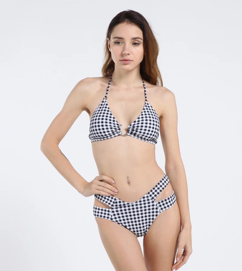 

Women's Basic Halter Neck Blue Red Lavender Underwire Cheeky Bikini Swimwear - Floral Backless Lace up Print L / Push-up / Sexy