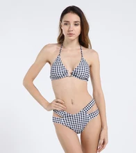 Women's Basic Halter Neck Blue Red Lavender Underwire Cheeky Bikini Swimwear - Floral Backless Lace up Print L / Push-up / Sexy random floral print halter lace up bikini suit