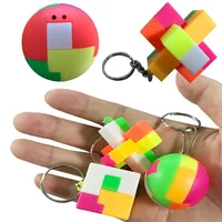 1pc building blocks toys classic Birthday gift  intelligence Educational toy interlocking keychain 1