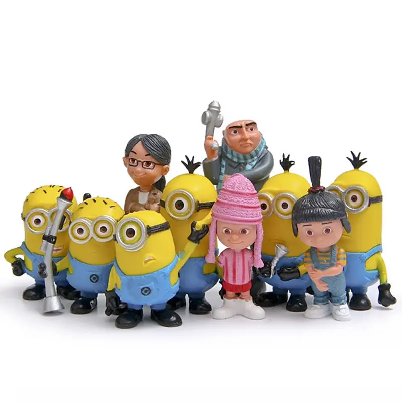 

10pcs/set Minion Miniature Figurines Toys Cute Lovely Model Kids Toys PVC Anime Children Figure