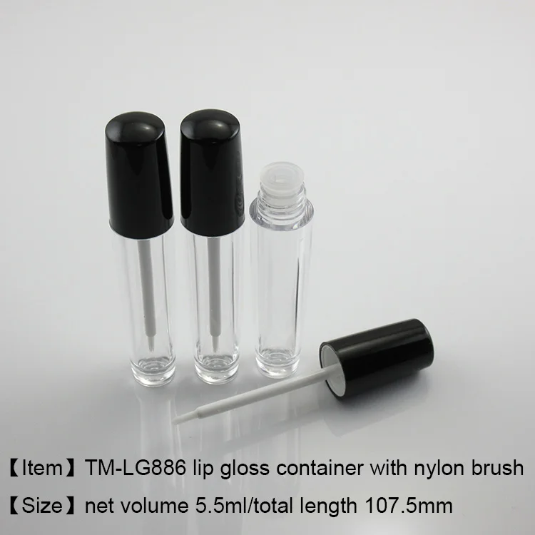

TM-LG886 classic style lip gloss container with nylon brush applicator 5.5ml empty lip gloss bottle with hair brush 250pcs/lot