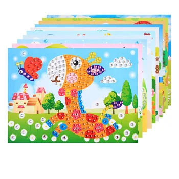 

5pcs DIY Diamond Stickers Handmade Crystal Paste Painting Mosaic Puzzle Toys Random Color!!! Kids Child Stickers Toy Gift