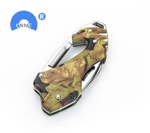 

Free shipping camouflage Multipurpose knife mini keychain blade open cutter package folding knife