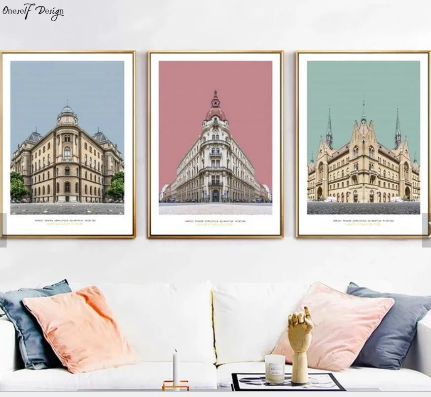 

2019 5D DIY Diamond Painting Small Fresh European Architecture Triple Masonry Painting Cross Stitch Christmas Home Wall Sticker