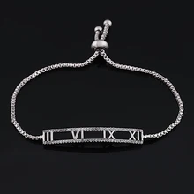 Кубический цирконий цифры дизайн Allure CZ браслеты для женщин и свадьбы с регулируемой бусиной