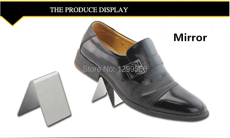 

10pcs Hot sale V-type Mirro stainless steel shoe tree display rack holder shoes care showing stand shoes display stand