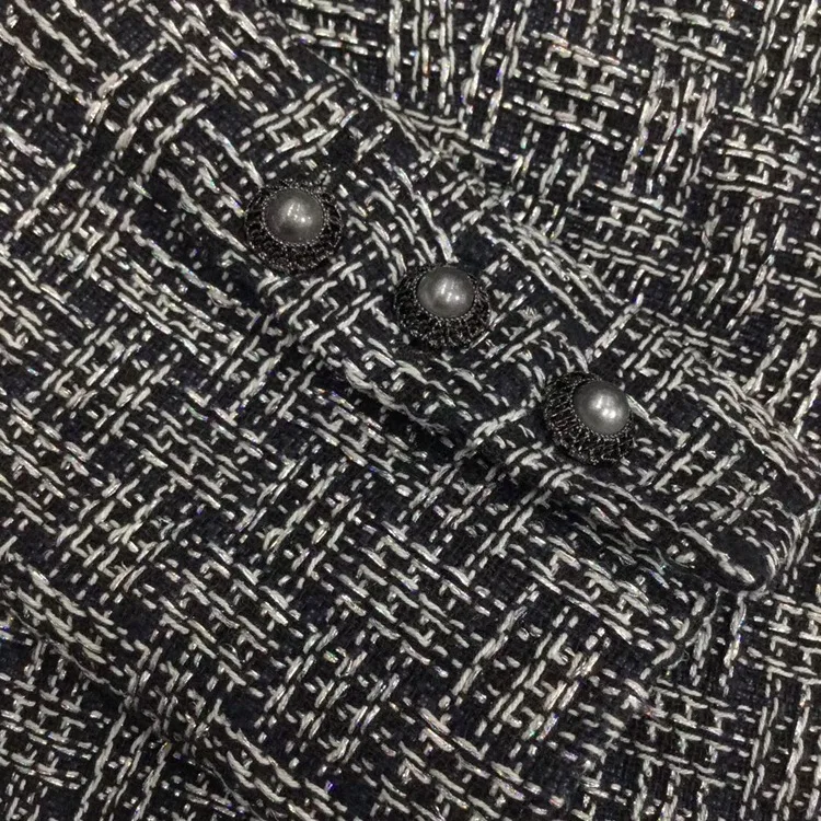 Brand new 2019 autumn plaid blazers coat Chic women's elegant tweed jackets coat A364