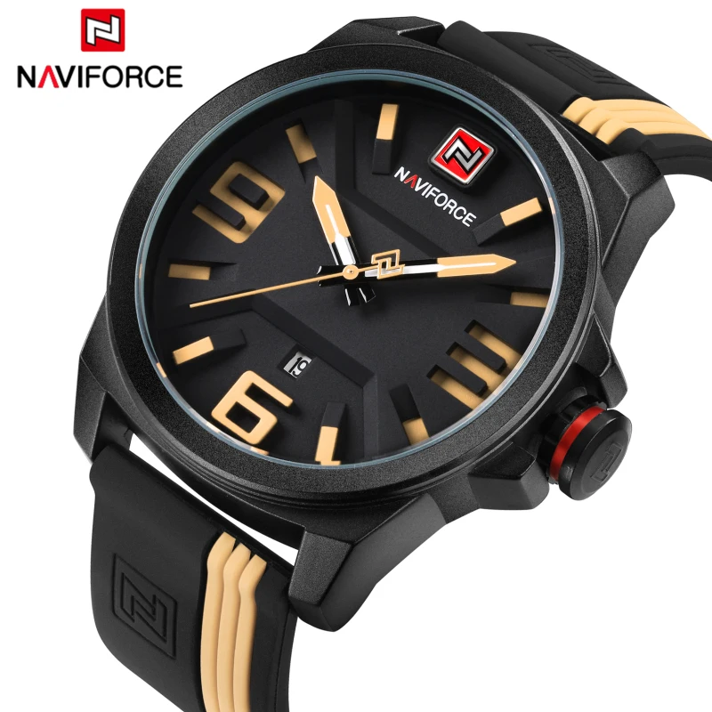 

Luxury Brand NAVIFORCE Men Fashion Casual Sport Watches Men's Quartz 3D Face Date Clock Man Waterproof Watch Relogio Masculino