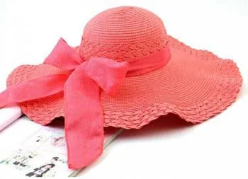 Летние шляпы для женщин Chapeau Femme Солнцезащитная Шляпа Пляжная соломенная шляпа Панама Большие широкие полями черная лента панамный бант Женская шапка - Цвет: peach red