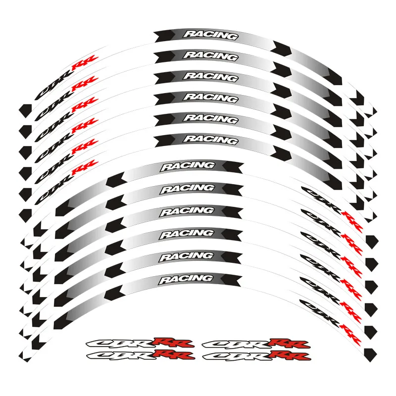 Горячая Высококачественная наклейка для колес мотоцикла Наклейка светоотражающий обод велосипед подходит для Honda CBR RR CBR CBR1000 600RR 650R 300R - Цвет: 08
