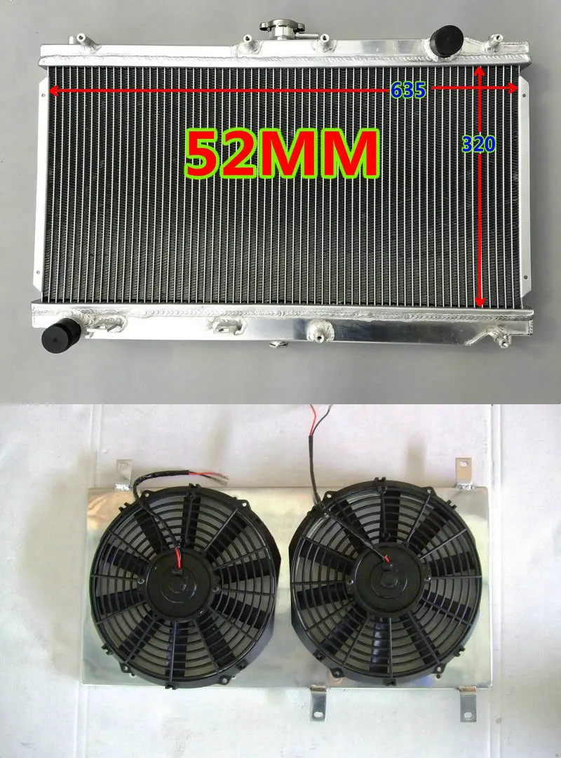

2Row Aluminum Radiator Shroud Fans for 1998-2005 Gen2 Mazda Miata NB MX5 MX-5 MT 1.6L 1.8L Turbo 16V I4 MT FIT 99 00 01 02 03 04