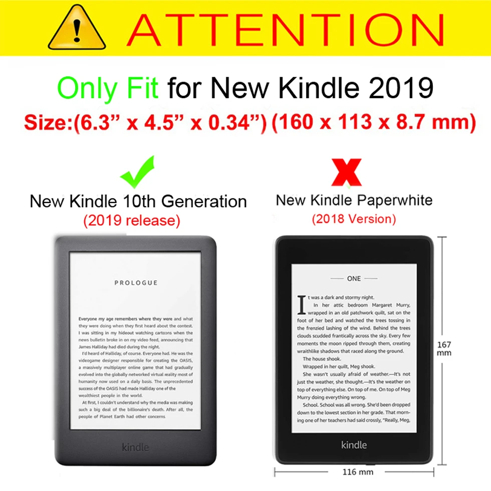 Умный тонкий чехол для нового Amazon Kindle 10th Generation 2019 Release 6 "Магнитный защитный чехол для Kindle 2019 чехол Funda