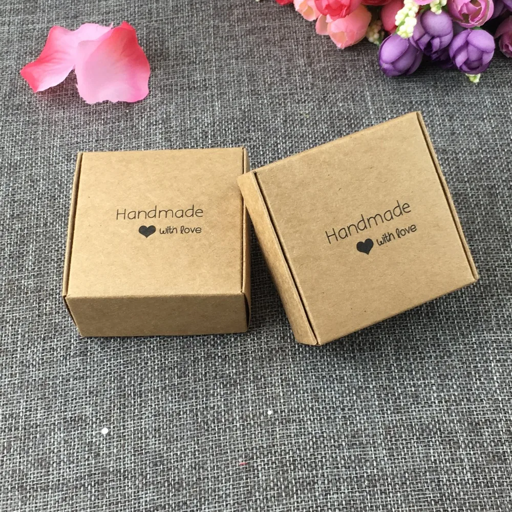 

200pcs/lot Retro Mini Kraft Paper Box,DIY Wedding Gift Favor Boxes,Party Candy Box,Mini Single Cake Box Packaging 6.5*6.5*3mm