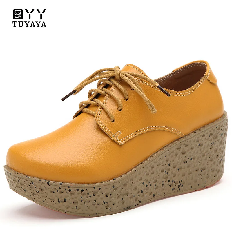 

Women Shoes 2019 Smmuer Casual Flat Platform Shoes Solid Lace Up Genuine Leather Ladies Shoes Women Espadrilles Chaussures Femme