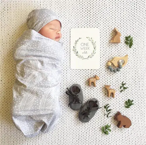 

2019 Soft Cotton Newborn Blanket Swaddle Muslin Blanket Baby Wrap Swaddling Toddler Infant Blanket Hat 2Pcs Set