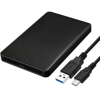 

2.5 inch HDD Case USB 3.1 Gen 1 Type-C 2.5" USB3.1 to SATA 3.0 HDD Box SSD Hard Disk Drive External HDD Enclosure Black Case
