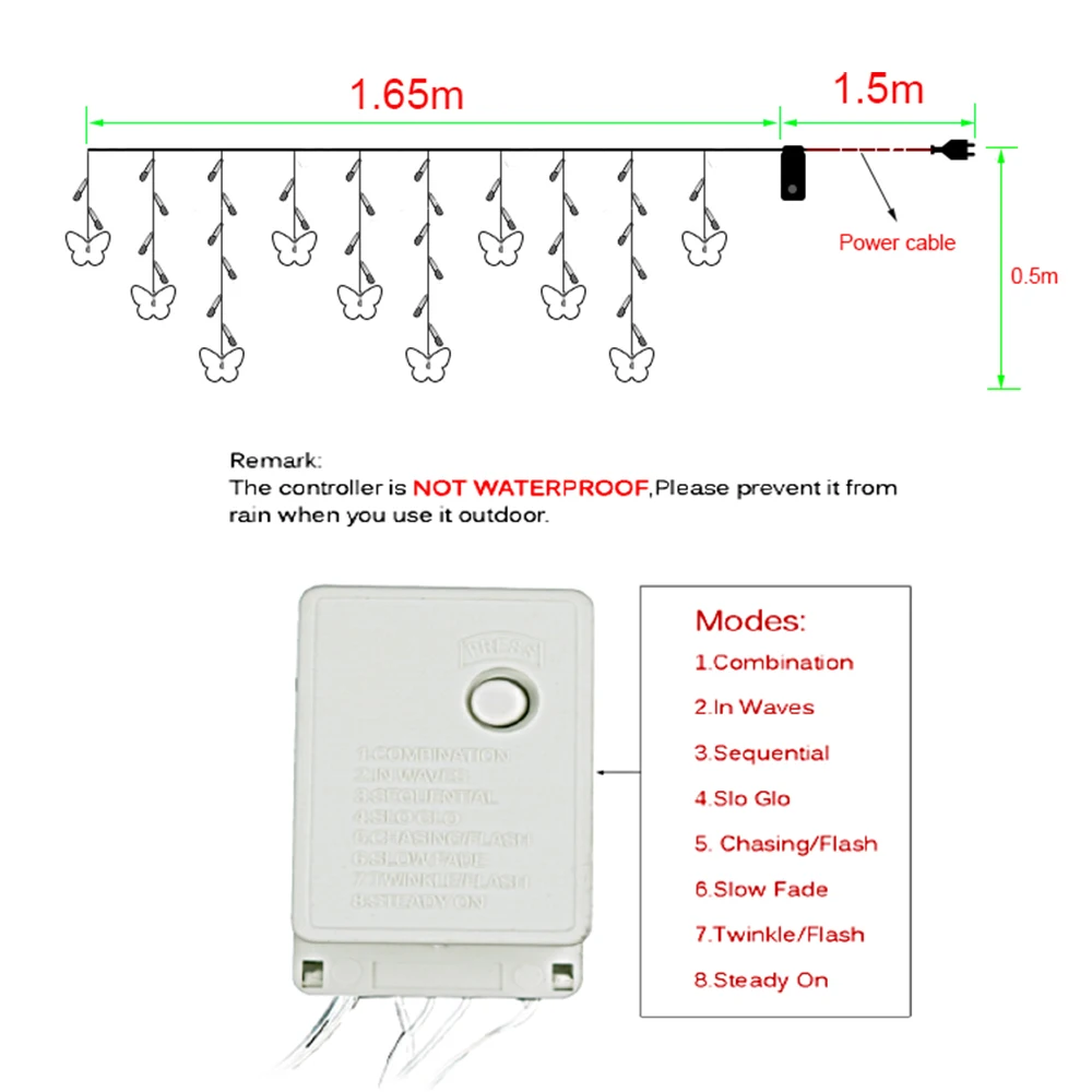 48 LEDs LED Butterfly led string 315CM*50CM AC220V Waterproof Curtain holiday Lights Christmas new year Garland Wedding Decor UW 48 LEDs LED Butterfly led string 315CM*50CM AC220V Waterproof Curtain holiday Lights Christmas new year Garland Wedding Decor UW