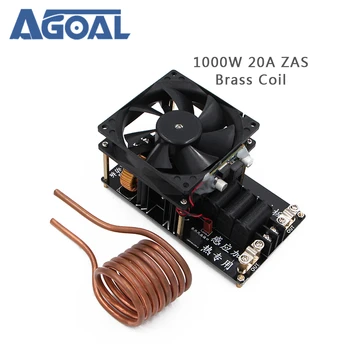 

1000W 20A ZVS Induction Heating Machine Cooling Fan PCB Copper Tube 12-36V with brass coil Free Shipping