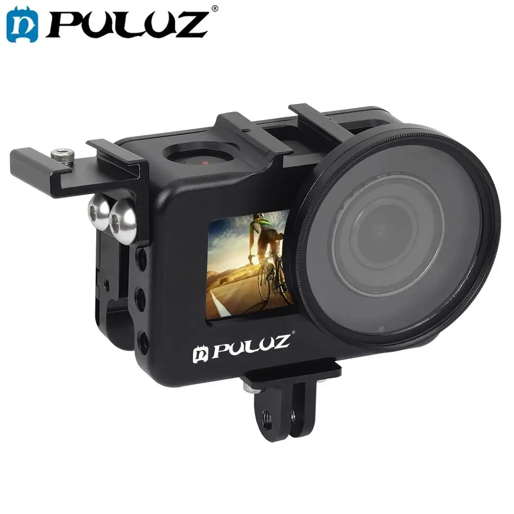 

PULUZ Housing Shell CNC Aluminum Alloy Protective Cage Case with 52mm UV Lens for DJI Osmo Action Camera Accessories