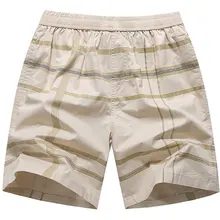 Полосатые хлопковые шорты в стиле кэжуал мужские шорты с эластичной резинкой на талии мужские модные свободные пляжные шорты летние