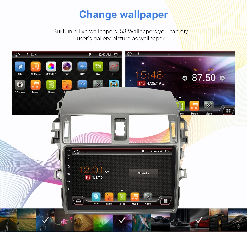 Clearance Eunavi 4G+64G  6 core android 9.0 car dvd for Toyota Corolla E140/150  2007-2011 multimedia car radio gps navi PX6 Radio WIF 17