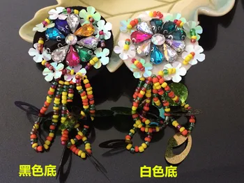 

flower beaded patches applique patches for clothing fabric patch sewing embroidered patches for clothes parches para la ropa