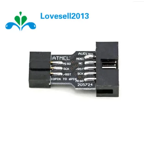 Плата адаптера 10Pin на 6Pin для AVRISP MKII USBASP STK500 Стандартный 10-контактный поворотный