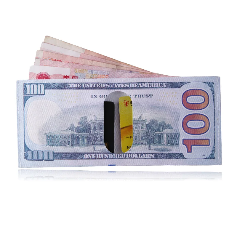 

2018 new Money Clip men women canvas dollar euro short Wallet slim thin mini purse 2fold student cartoon cheap gift coin bag