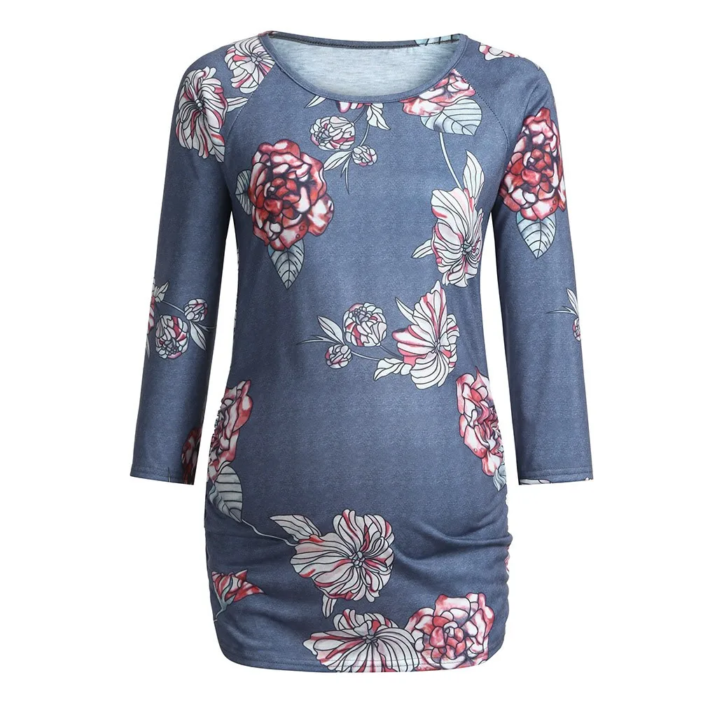 

Women Maternity Long Sleeve Floral Print Tops Pregnant T-shirt Clothes zwanger kleding maternity clothing nursing blouse embaraz