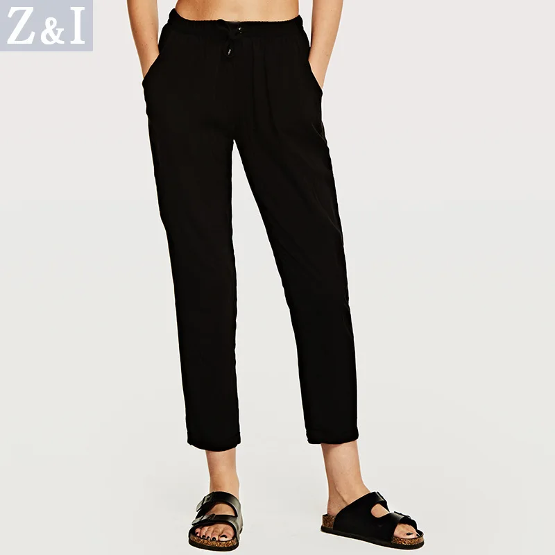 2019 Autumn Women's Rayon Leisure Time Pants Self-cultivation Degree Of Tightness Waist Chalaza Maɺm Long | Женская одежда