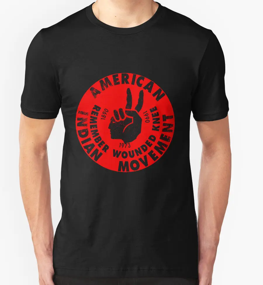 AMERICAN INDIAN MOVEMENT T SHIRT TOP NATIVE AMERICANS AMERICA TRIBE