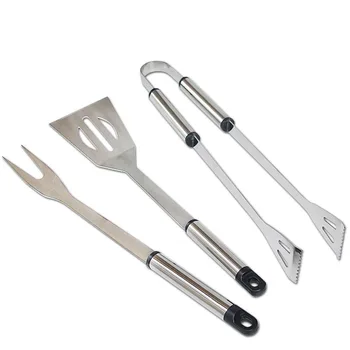 

3pcs Portable stainless steel BBQ Tool Accessories Fork + Tong +Spatula BBQ cooking tools set Barbecue grill for Outdoor Picnic