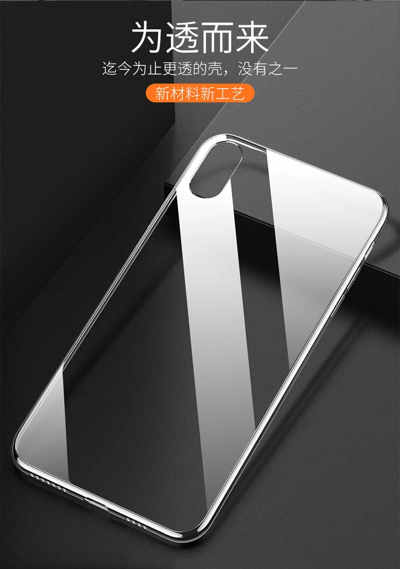 YY для iPhone XS MAX Роскошный прозрачный закаленное стекло оболочка Apple 7 8 plus 6 S