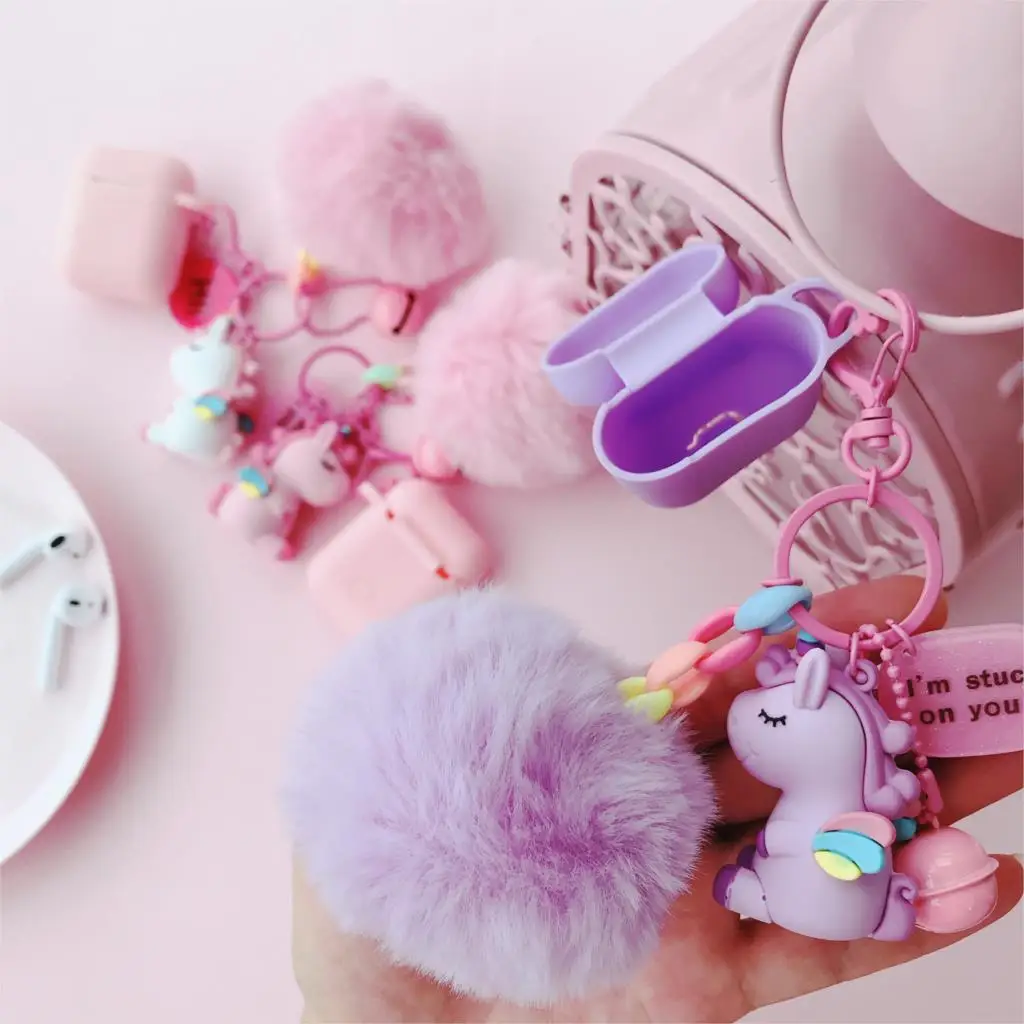 Для наушников airpods милый игрушечный мешок с единорогом для iphone защитный чехол