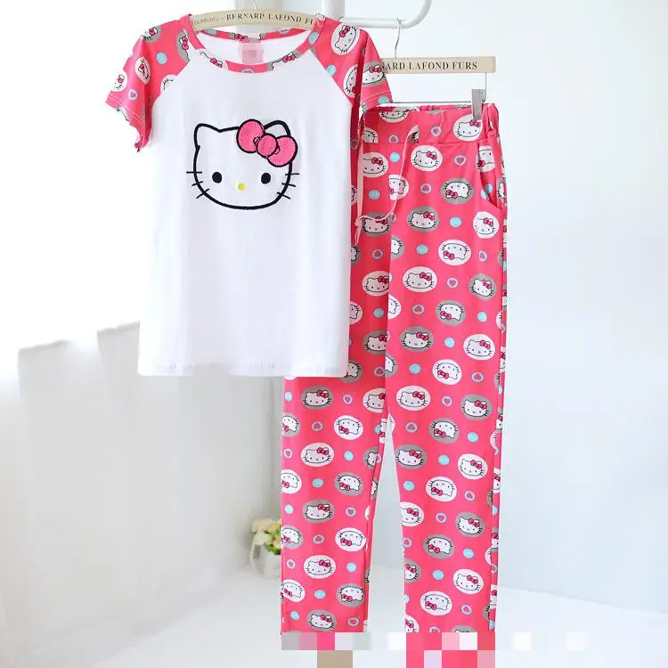 hello kitty big girls teenagers women pajama sets cute women's