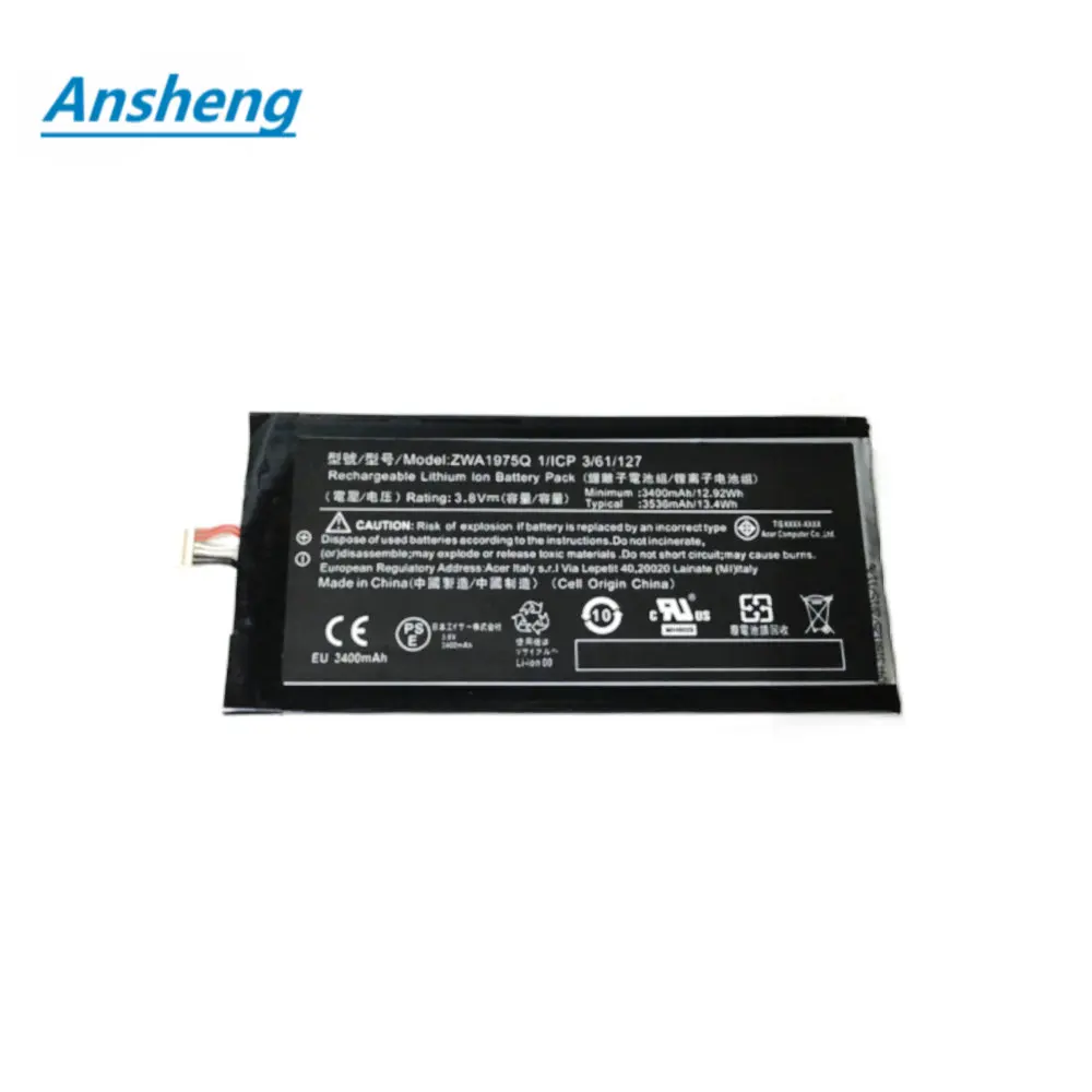 Ansheng высококачественный ZAW1975Q ZWA1975Q 3400 мАч аккумулятор для Acer Iconia Tab 7 A1 713 series|battery